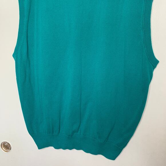 Jack Nicklaus men's teal blue green sleeveless preppy golf sweater vest SZ XL - Picture 6 of 9